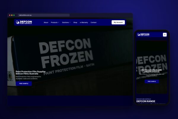 defconfilms.com.au home page on desktop and mobile